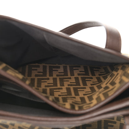 Fendi Zucca Vitello Artic Medium Shopping Tote Tobacco Castagna 7 of 13