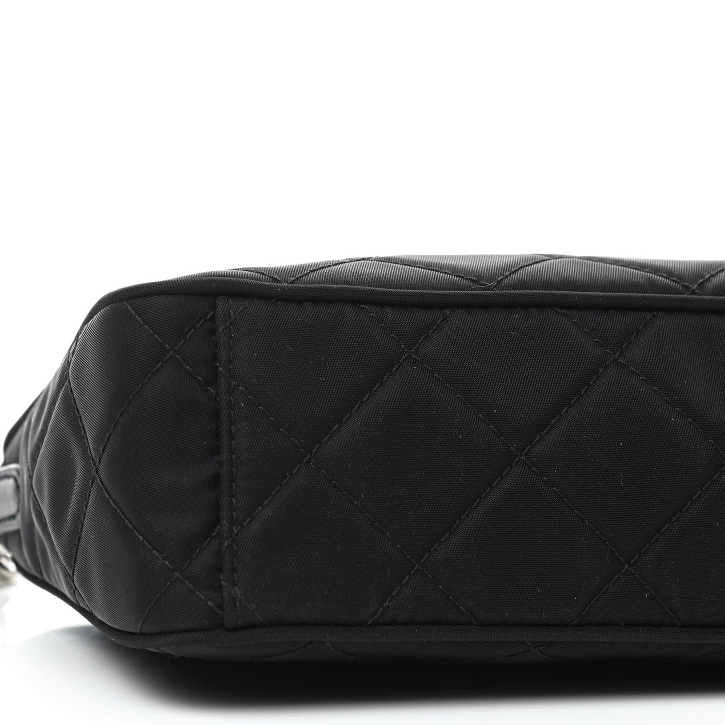 Nylon Tessuto Impuntu Quilted Crossbody Bag Black