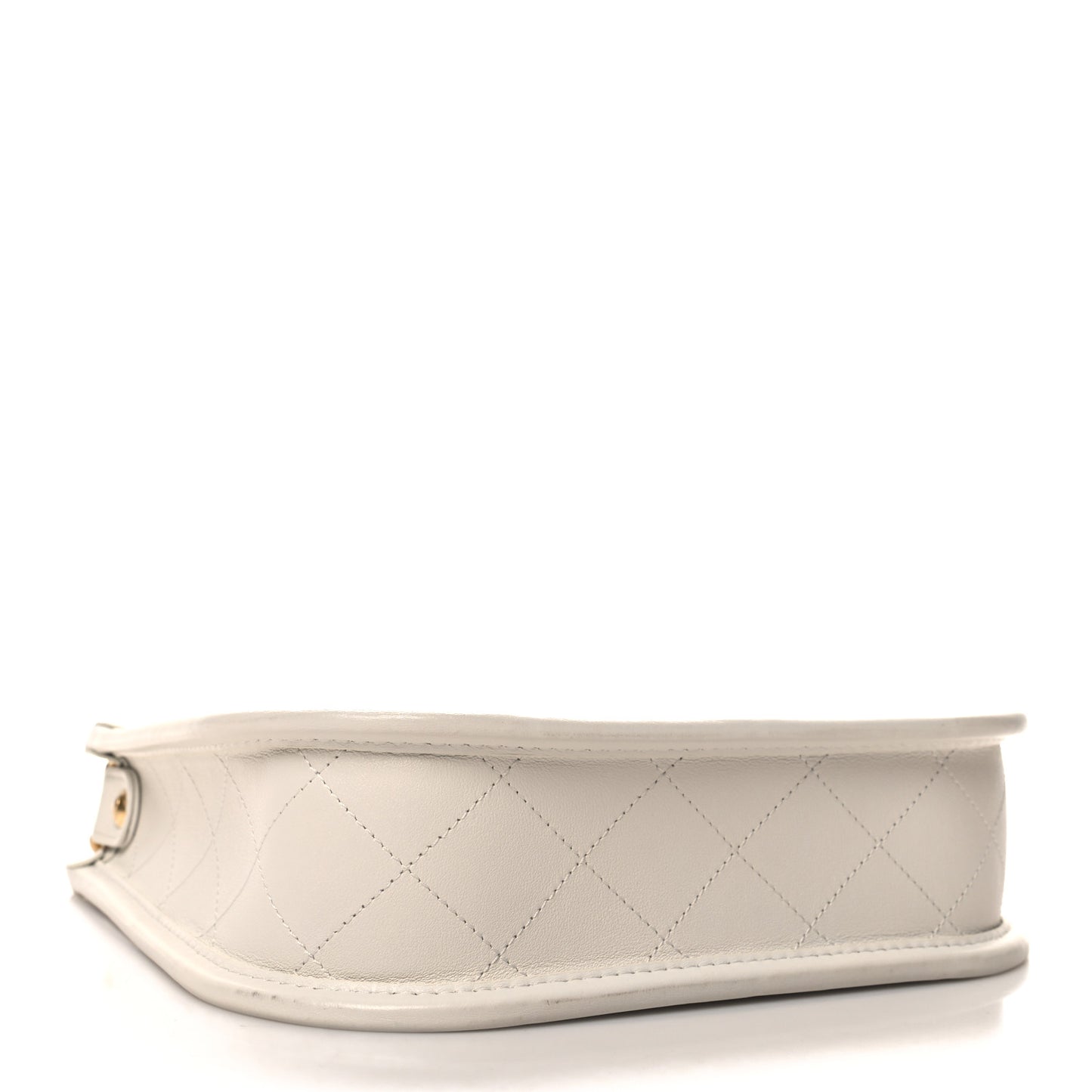 Calfskin Quilted CC Hobo Handbag White