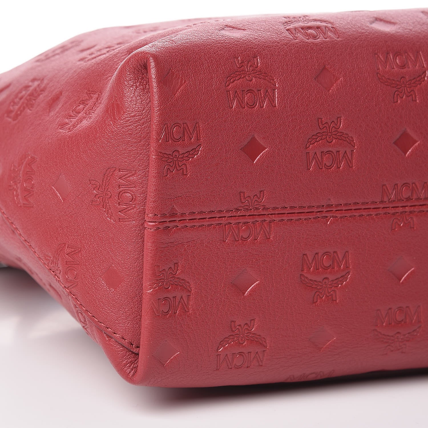 MCM Calfskin Ottomar Monogram Medium Klara Hobo Ruby Red 8 of 10