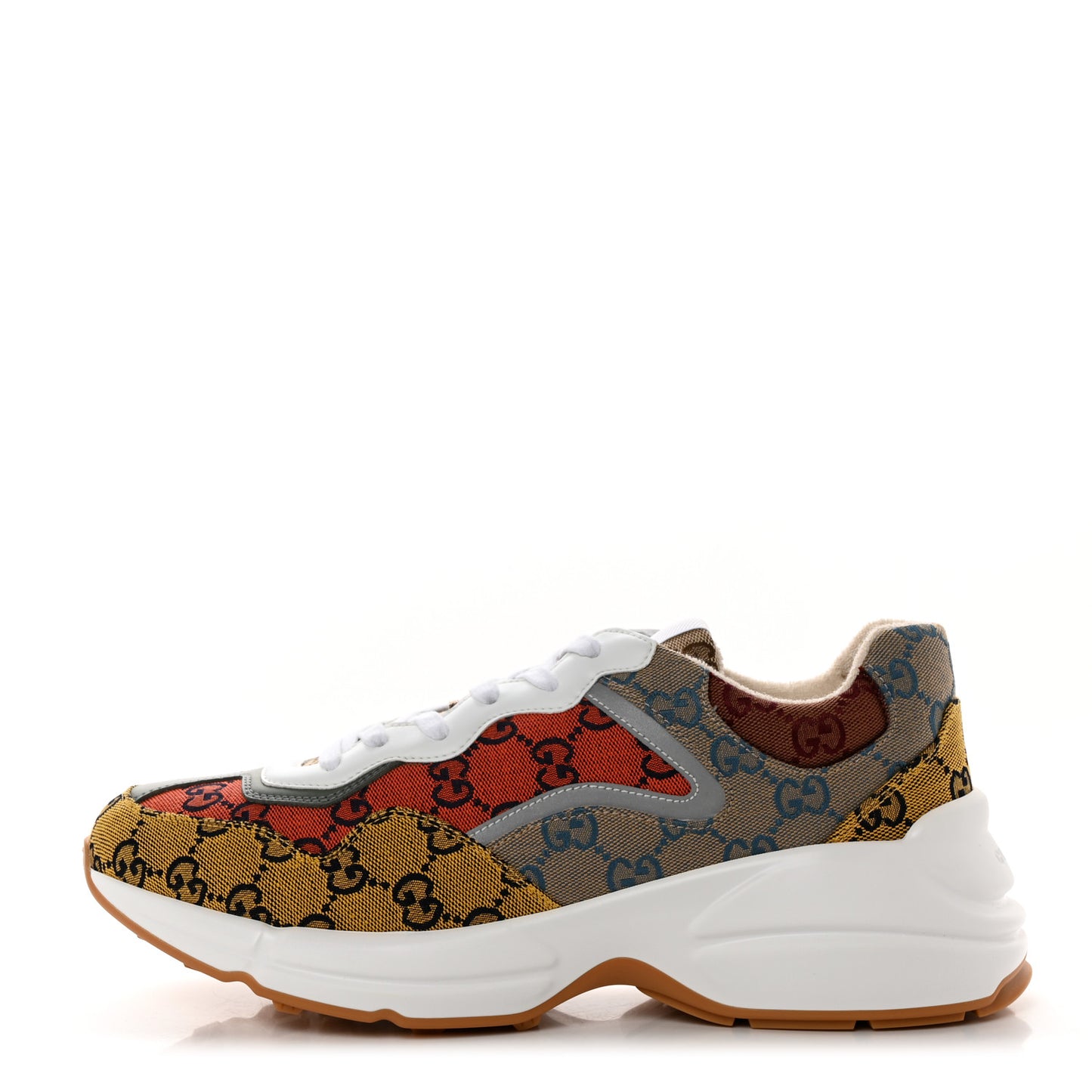 Monogram Multicolor Mens Rhyton Sneakers 9.5 Yellow Blue Great White Tabasco