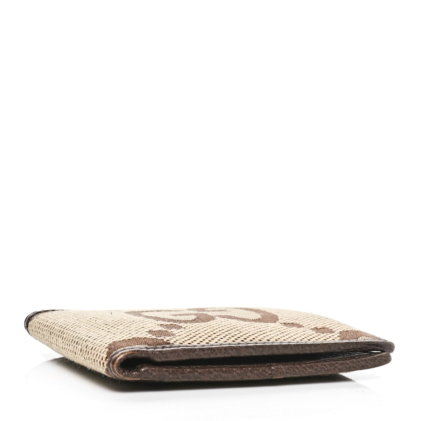 Monogram Jumbo GG Textured Dollar Calfskin Wallet Camel Ebony New Acero