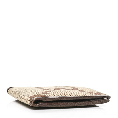 Gucci Monogram Jumbo GG Textured Dollar Calfskin Wallet Camel Ebony New Acero 4 of 8