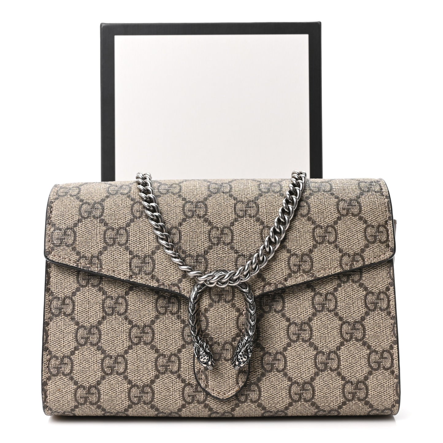GG Supreme Monogram Mini Dionysus Chain Wallet Beige Taupe
