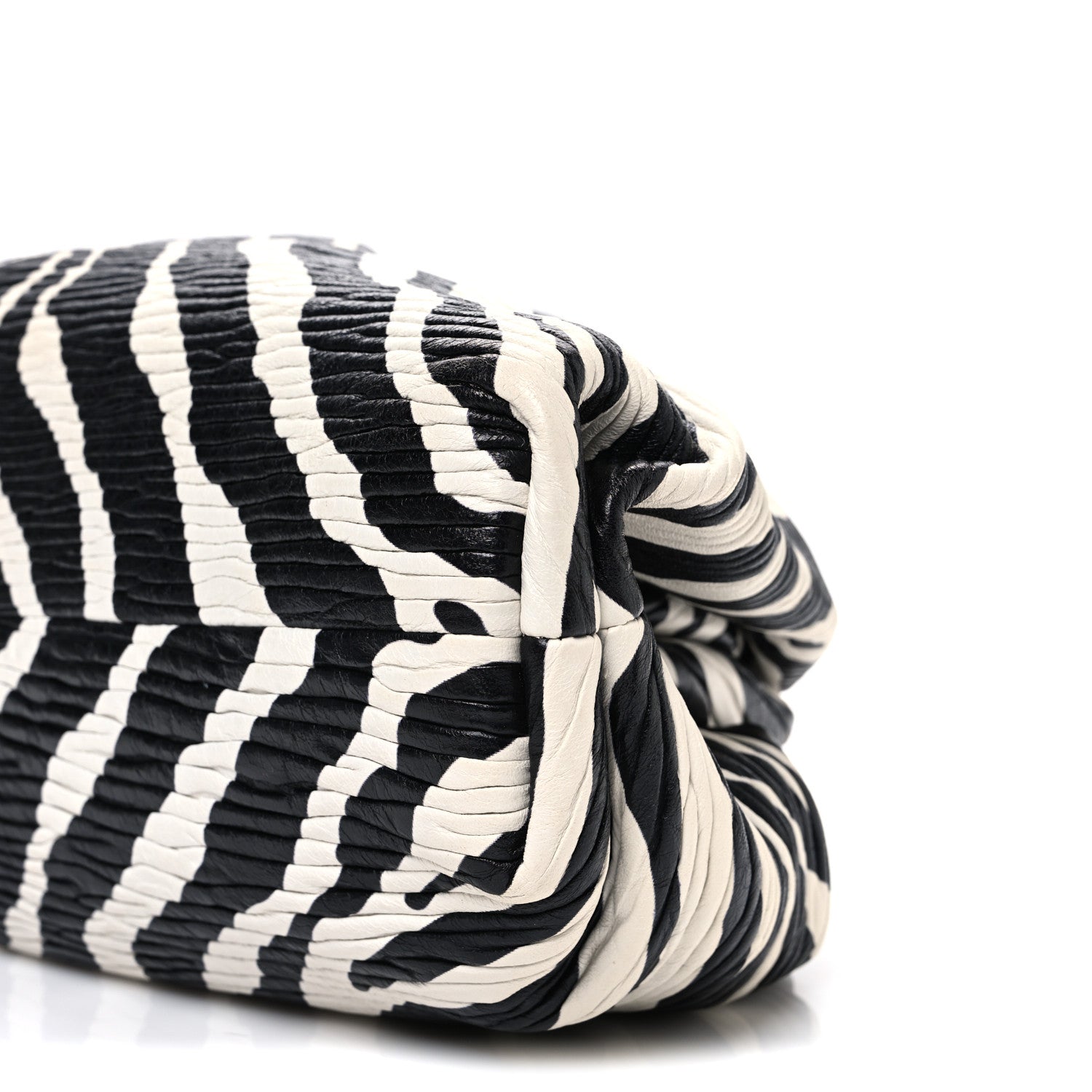 Bottega Veneta Nappa Zebra Print The Pouch Oversized Clutch White Black 10 of 10