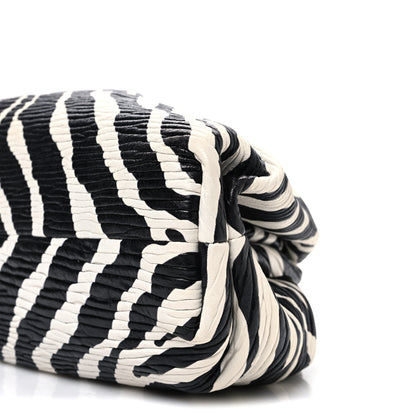 Bottega Veneta Nappa Zebra Print The Pouch Oversized Clutch White Black 10 of 10