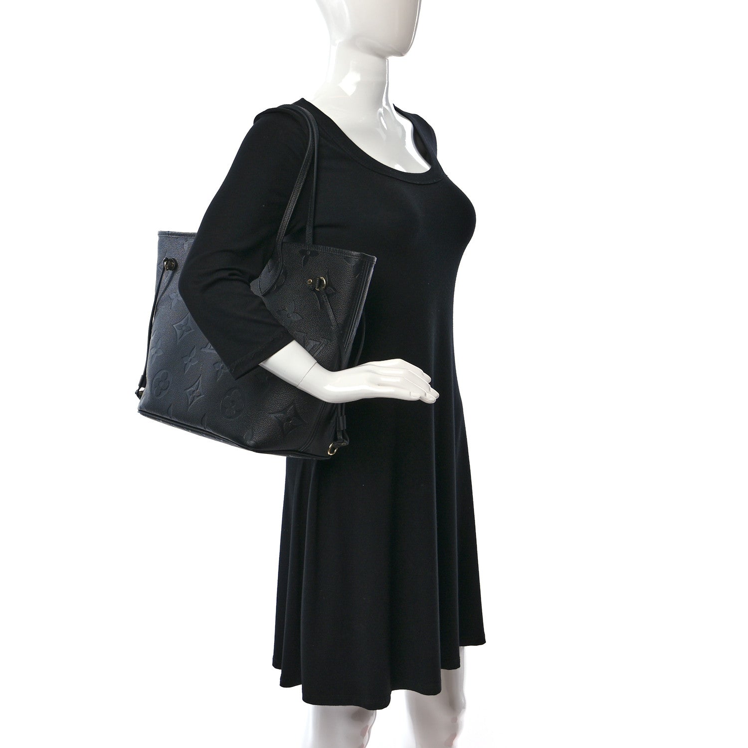 Louis Vuitton Empreinte Monogram Giant Neverfull MM Black 3 of 12