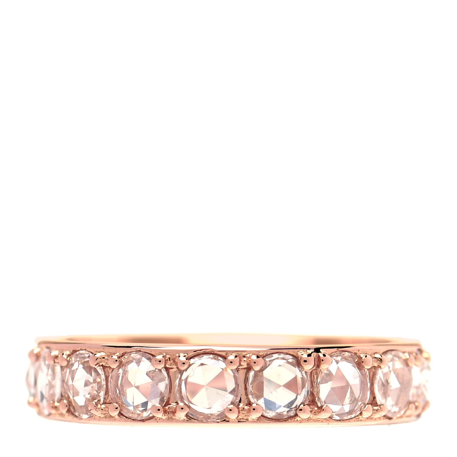 Tiffany 18K Rose Gold Diamond Metro Rose Cut Eternity Band Ring 47 4 1 of 5