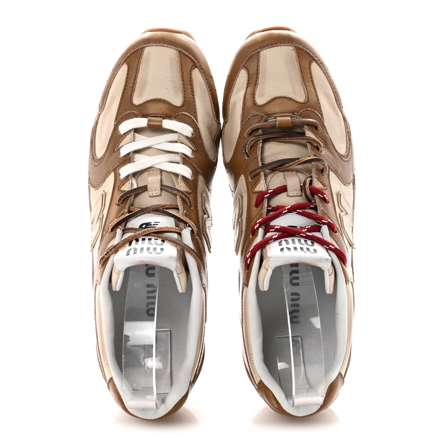 X NEW BALANCE Bleached Calfskin 530 SL Sneakers 41 Cinnamon Travertine Gray