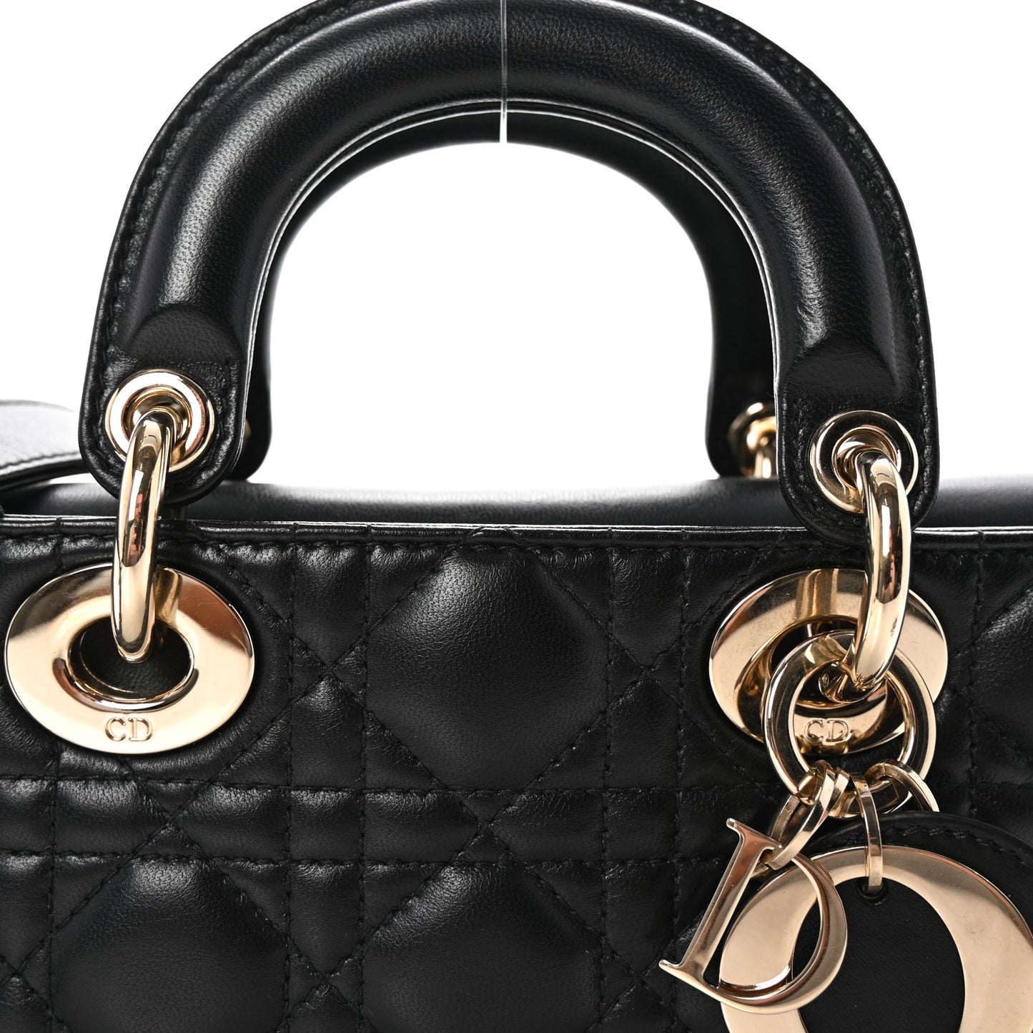 Lambskin Cannage Small Lady D-Joy Black
