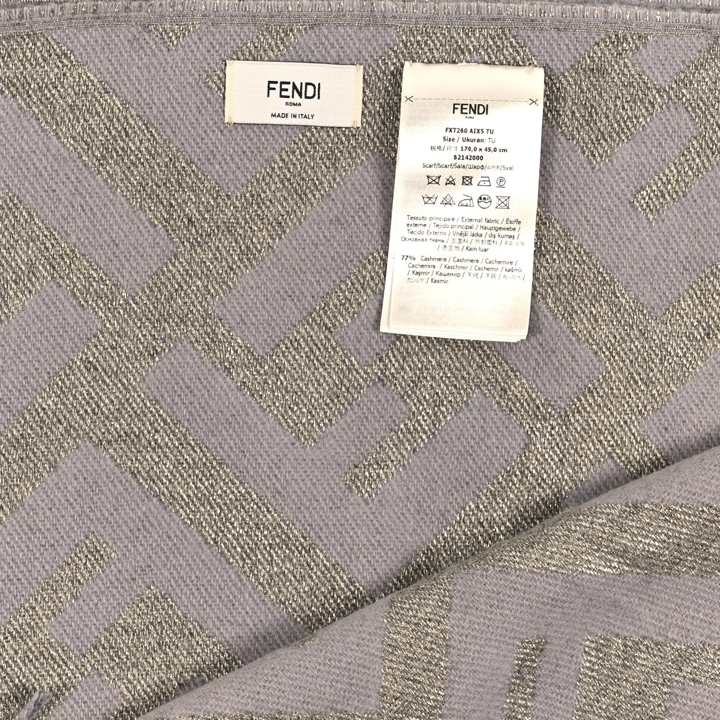 Cashmere Lurex FF Scarf Tortora