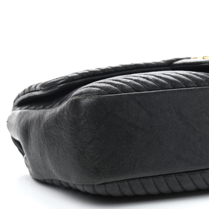 Chanel Calfskin Surpique Chevron Small Flap Black 6 of 10