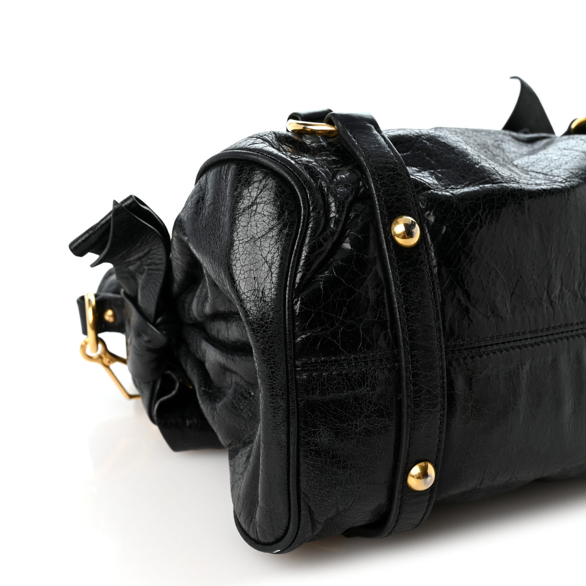 Vitello Lux Mini Bow Bag Black