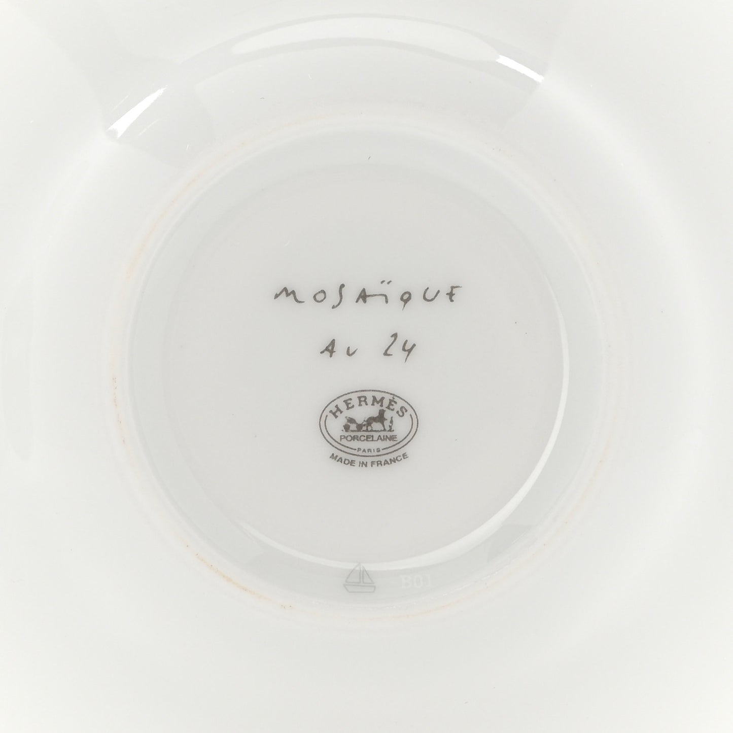 Porcelain Mosaique Au 24 Gold Coffee Cup and Saucer Set of 2