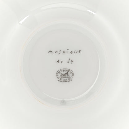 Hermes Porcelain Mosaique Au 24 Gold Coffee Cup and Saucer Set of 2 11 of 12