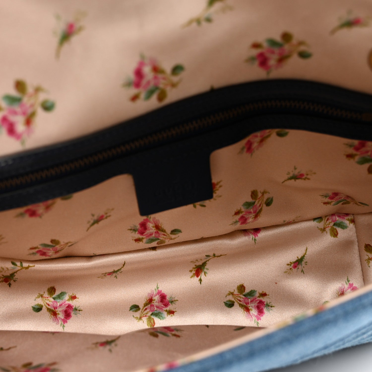 Gucci Denim Matelasse Small Pearly GG Marmont Shoulder Bag Blue 6 of 10