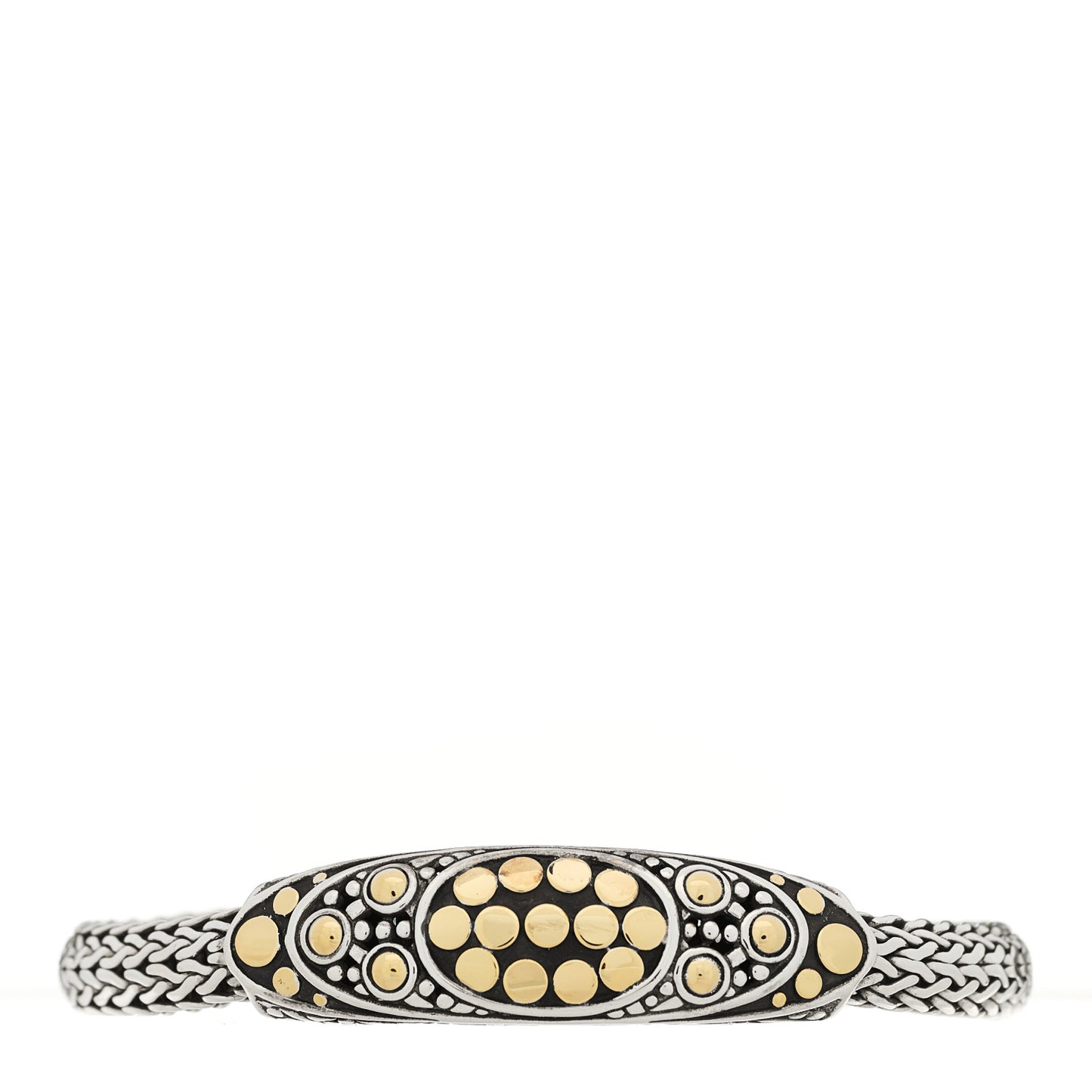 Sterling Silver 18K Yellow Gold Jaisalmer Dot Oval Station Bracelet