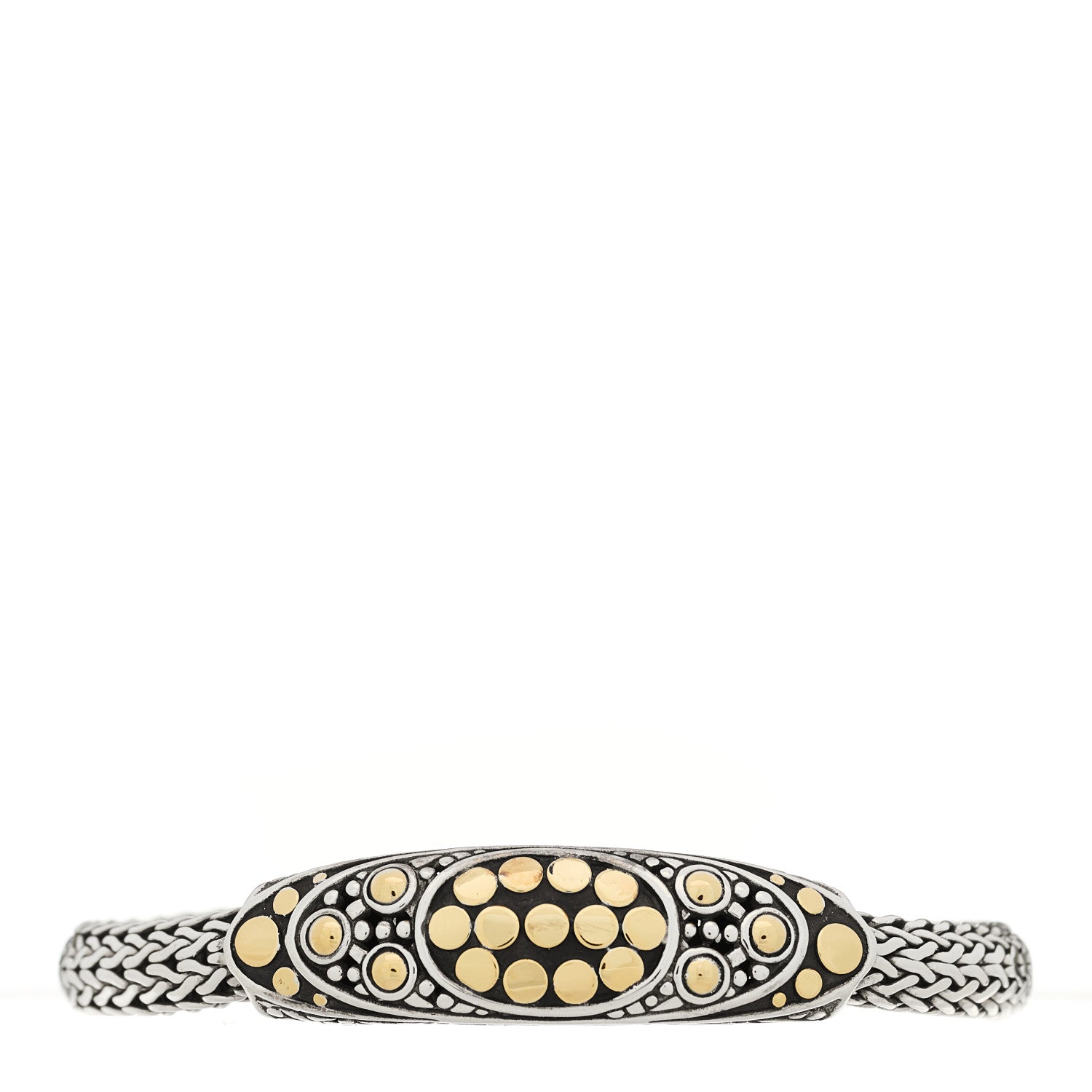 John Hardy Sterling Silver 18K Yellow Gold Jaisalmer Dot Oval Station Bracelet 1 of 3