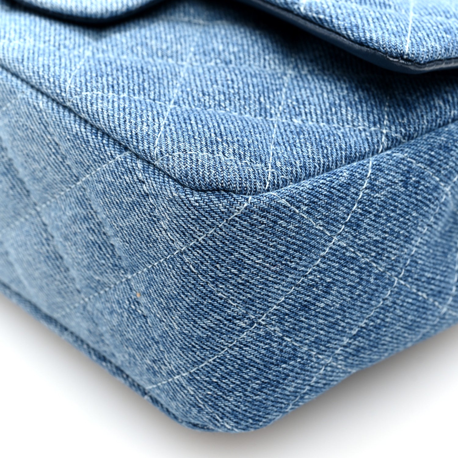 Chanel Washed Denim Quilted Mini Rectangular Flap Blue 9 of 9