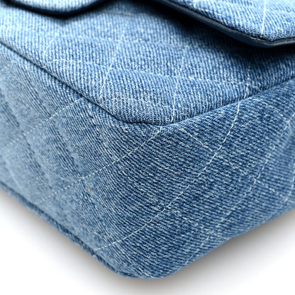 Chanel Washed Denim Quilted Mini Rectangular Flap Blue 9 of 9