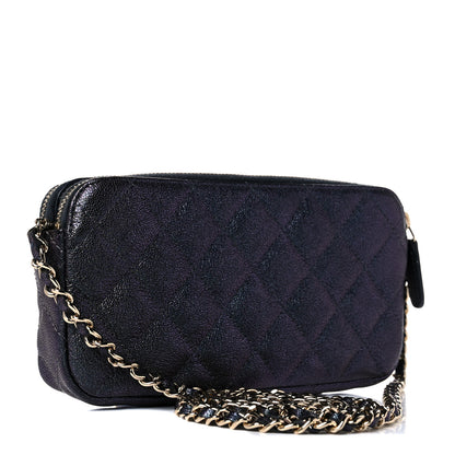 Chanel Iridescent Caviar Quilted Small Clutch With Chain Black 2 of 15