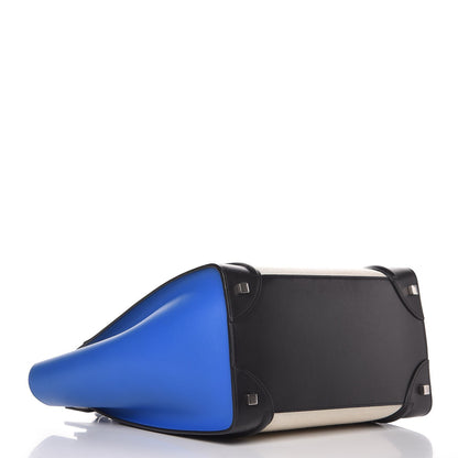 Celine Canvas Smooth Calfskin Mini Tri-Color Luggage Indigo 4 of 8