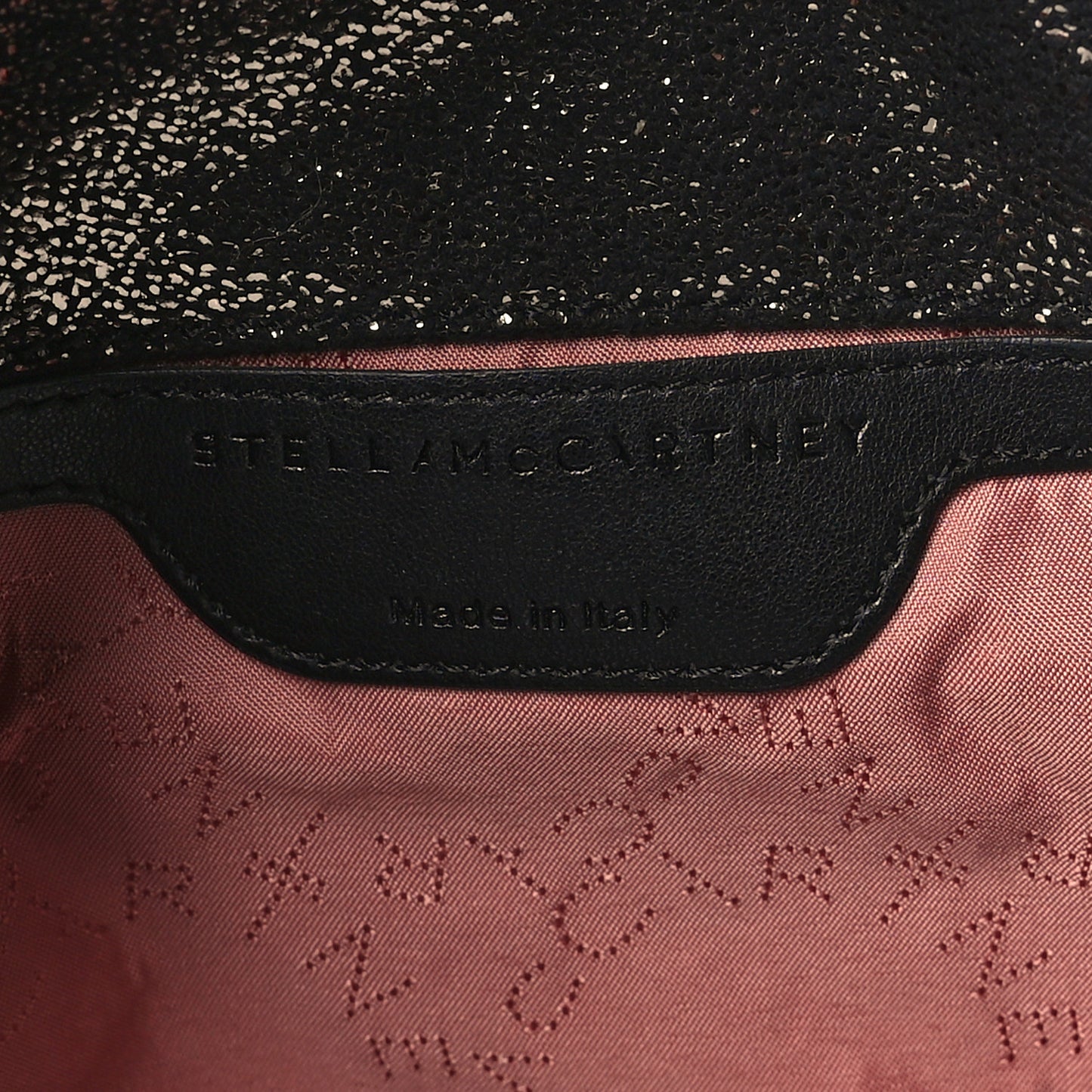 Chamois Shiny Dotted Mini Falabella Fold Over Tote Ruthenium