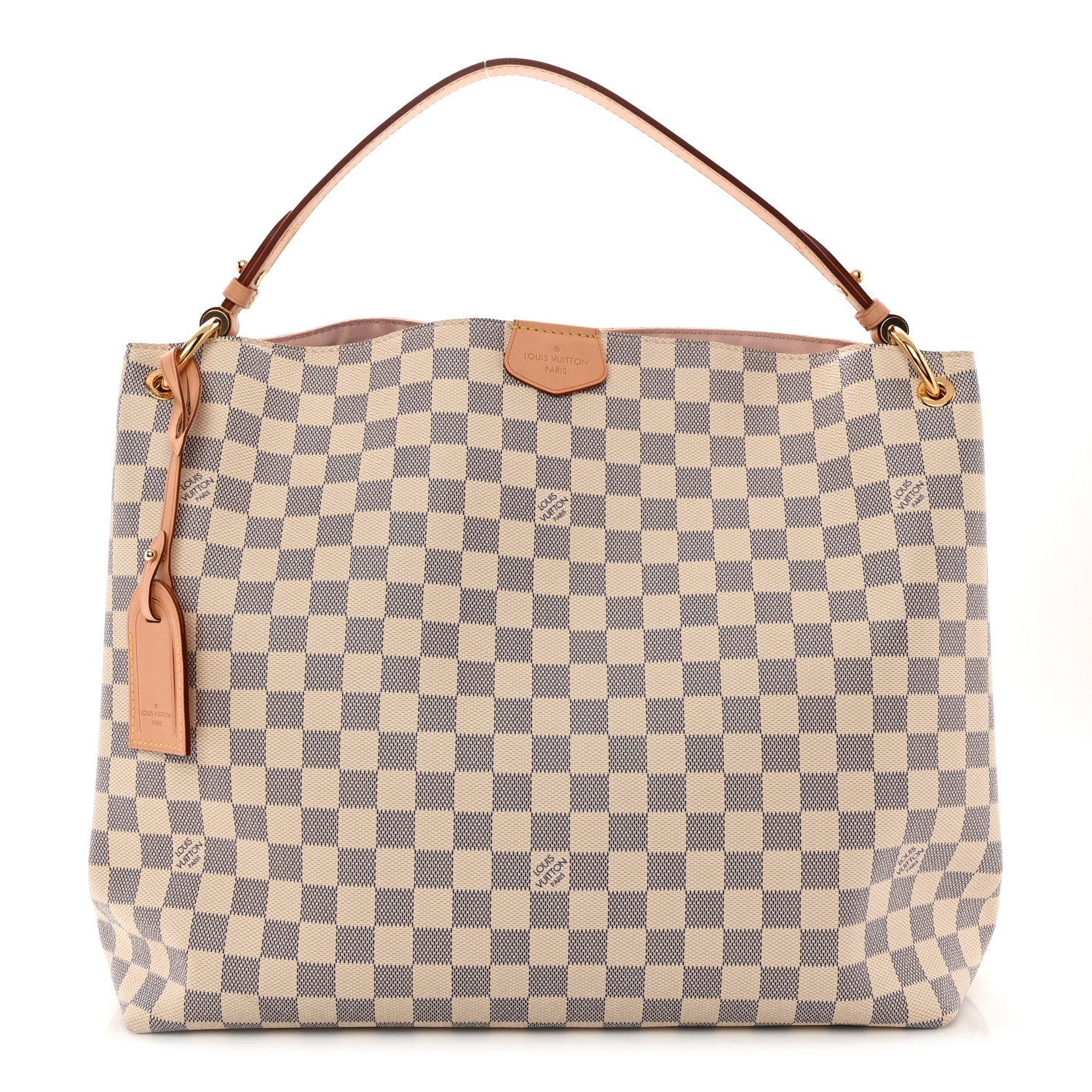 Louis Vuitton Damier Azur Graceful MM Rose Ballerine 1 of 8