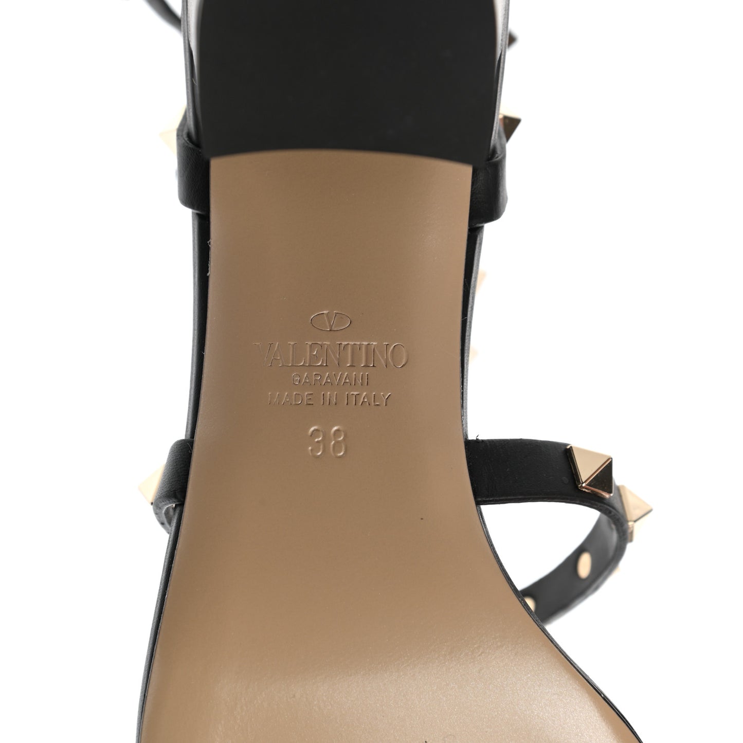 Calfskin Rockstud 60mm City Sandals 38 Black