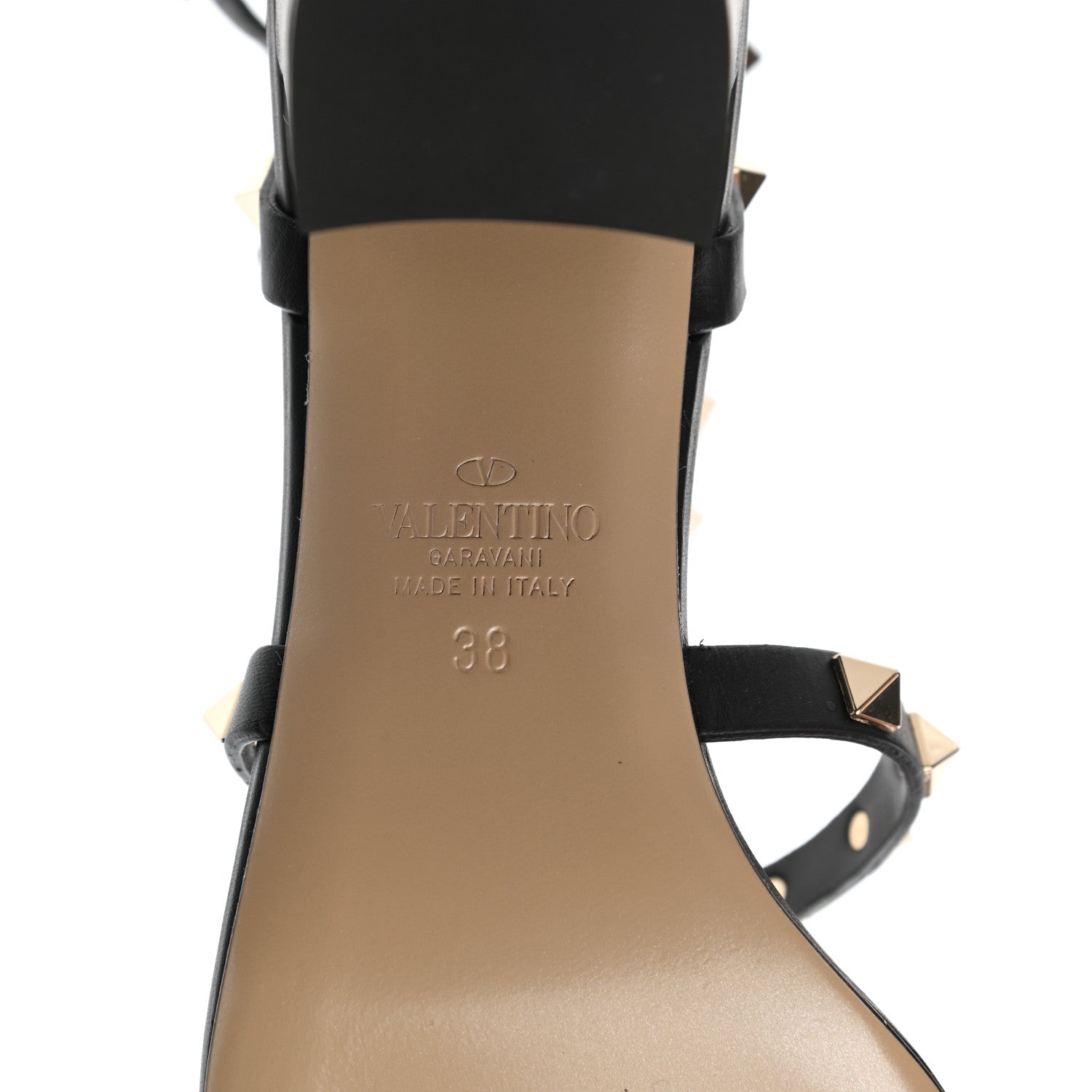 Valentino Garavani Calfskin Rockstud 60mm City Sandals 38 Black 6 of 7
