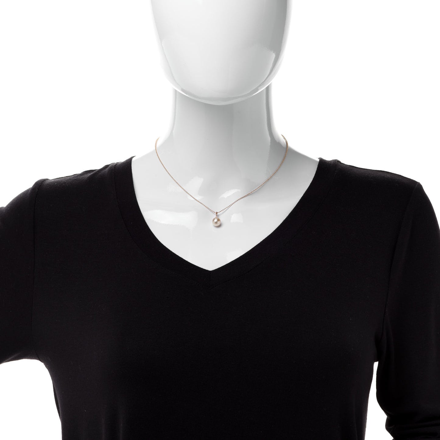 18K Yellow Gold Akoya Pearl 8mm Pendant Necklace