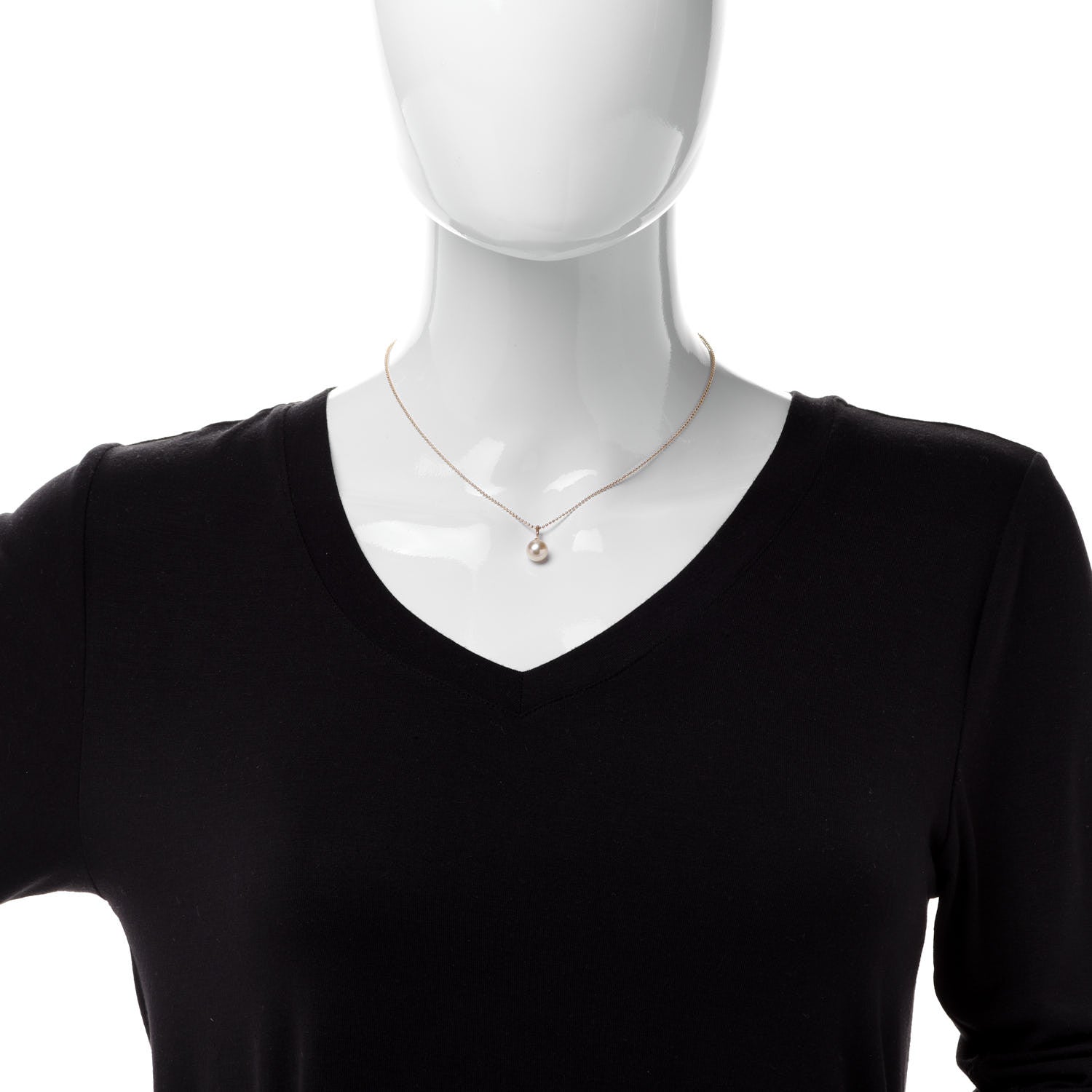 Mikimoto 18K Yellow Gold Akoya Pearl 8mm Pendant Necklace 6 of 14