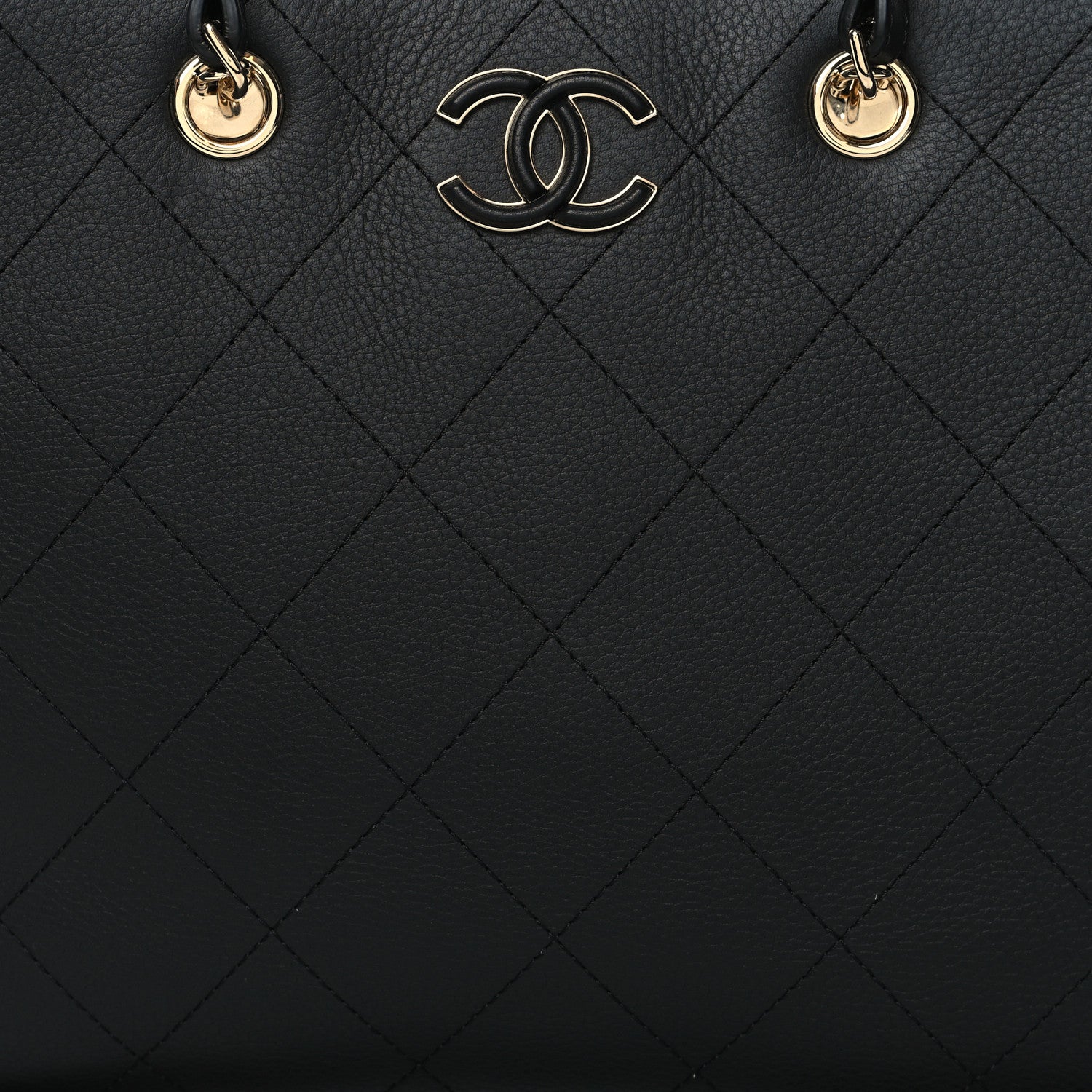 Chanel Bullskin Stitched Medium Shopping Bag Black 8 of 11