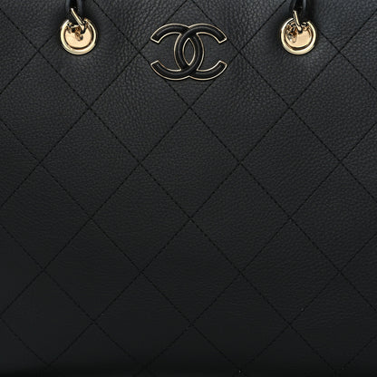 Chanel Bullskin Stitched Medium Shopping Bag Black 8 of 11