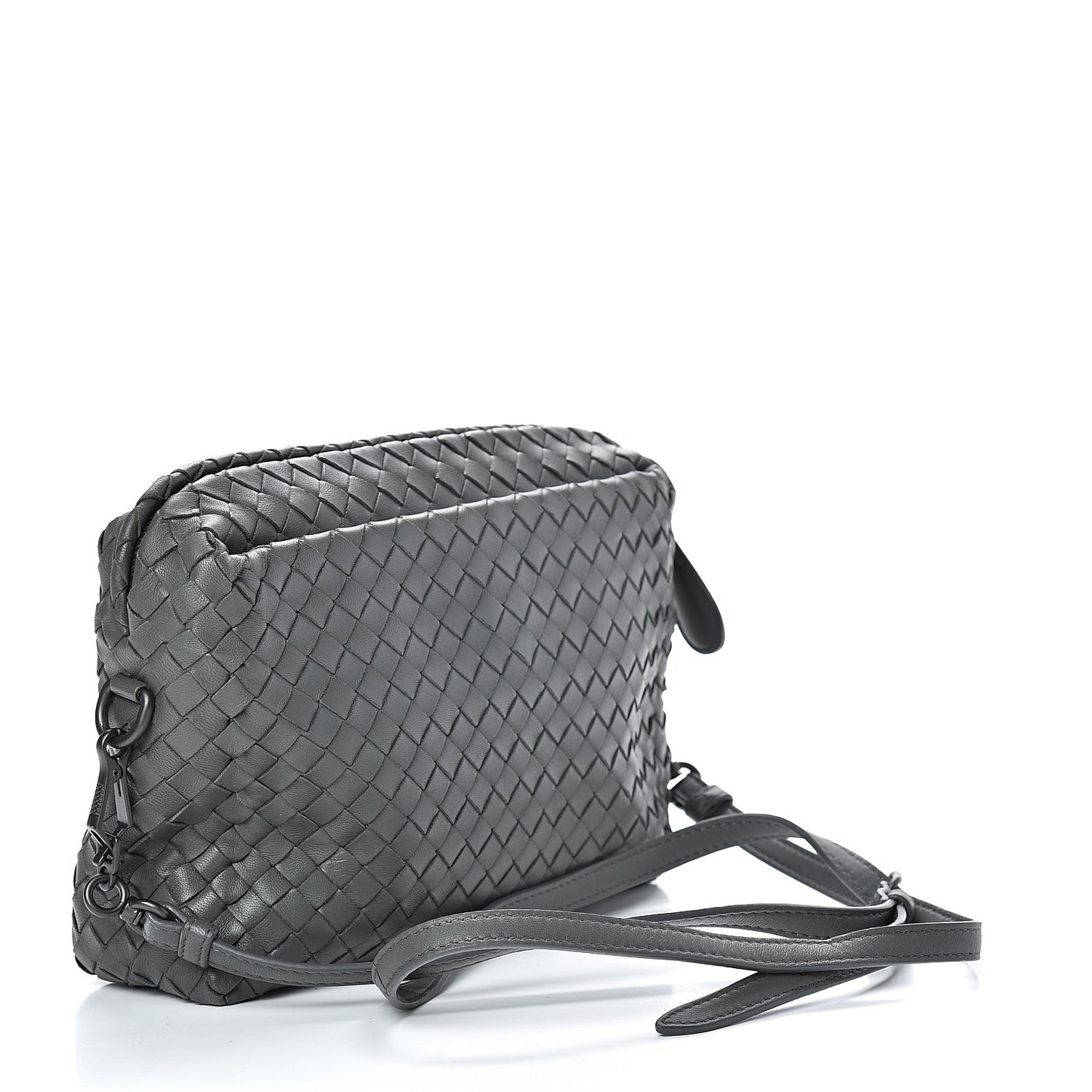 Nappa Intrecciato Small Camera Bag New Light Grey