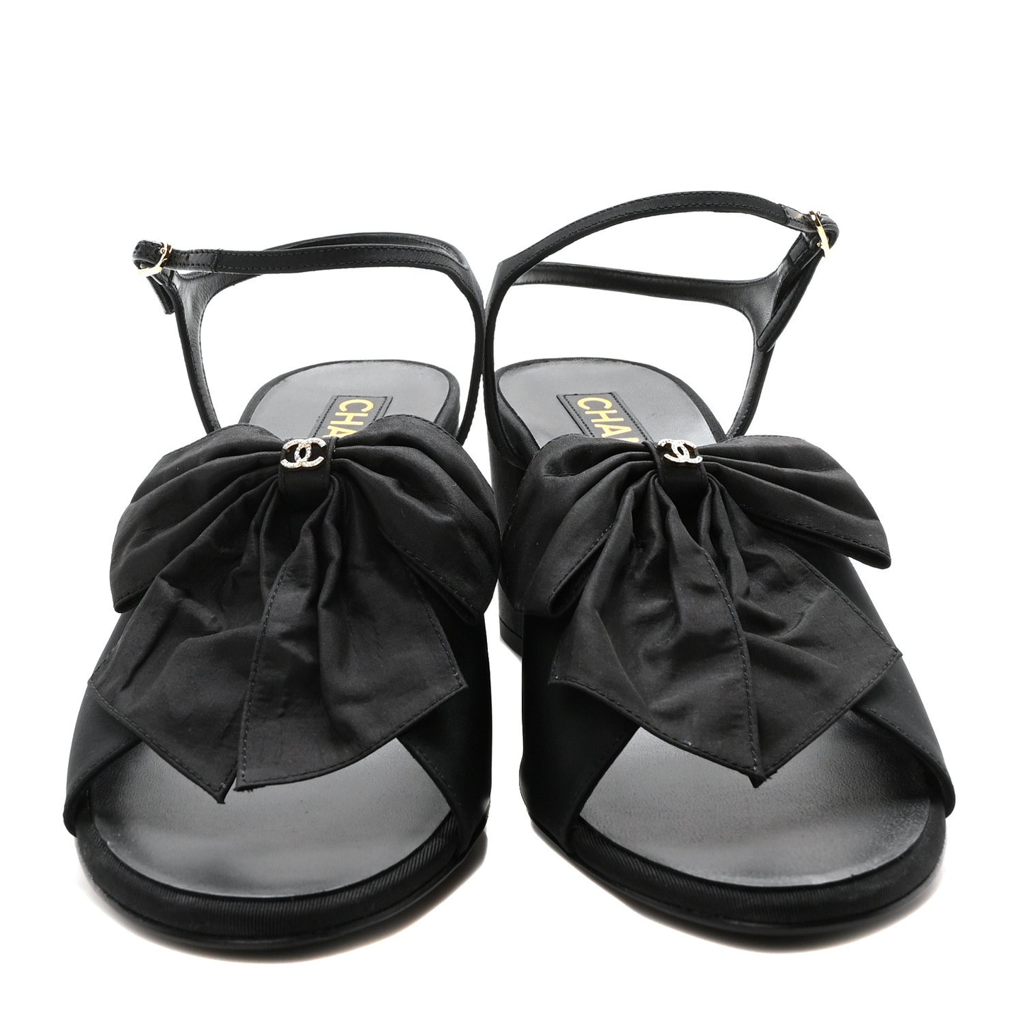 Silk Bow CC Platform Sandals 41 Black