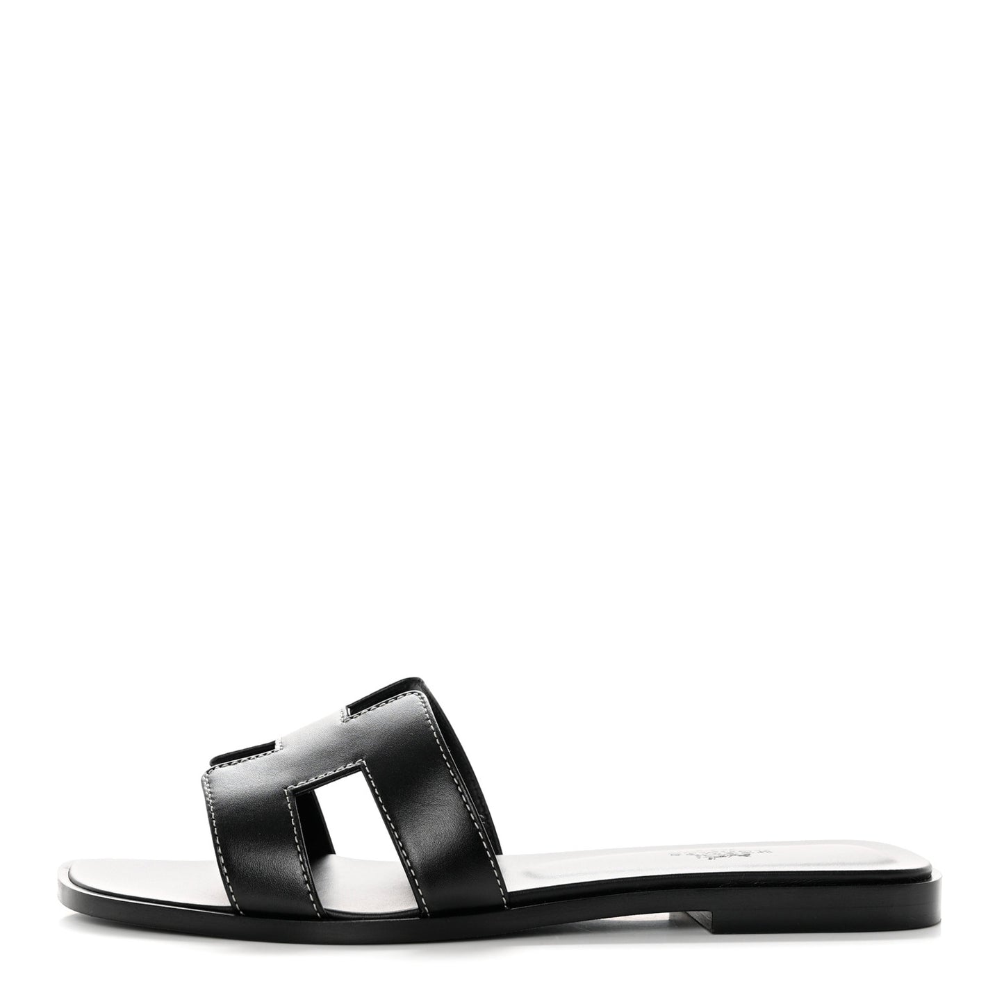 Box Calfskin Oran Sandals 38 Black