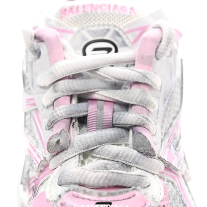 Balenciaga Mesh Rubber Distressed Womens Runner Sneakers 37 White Pink Beige 11 of 13