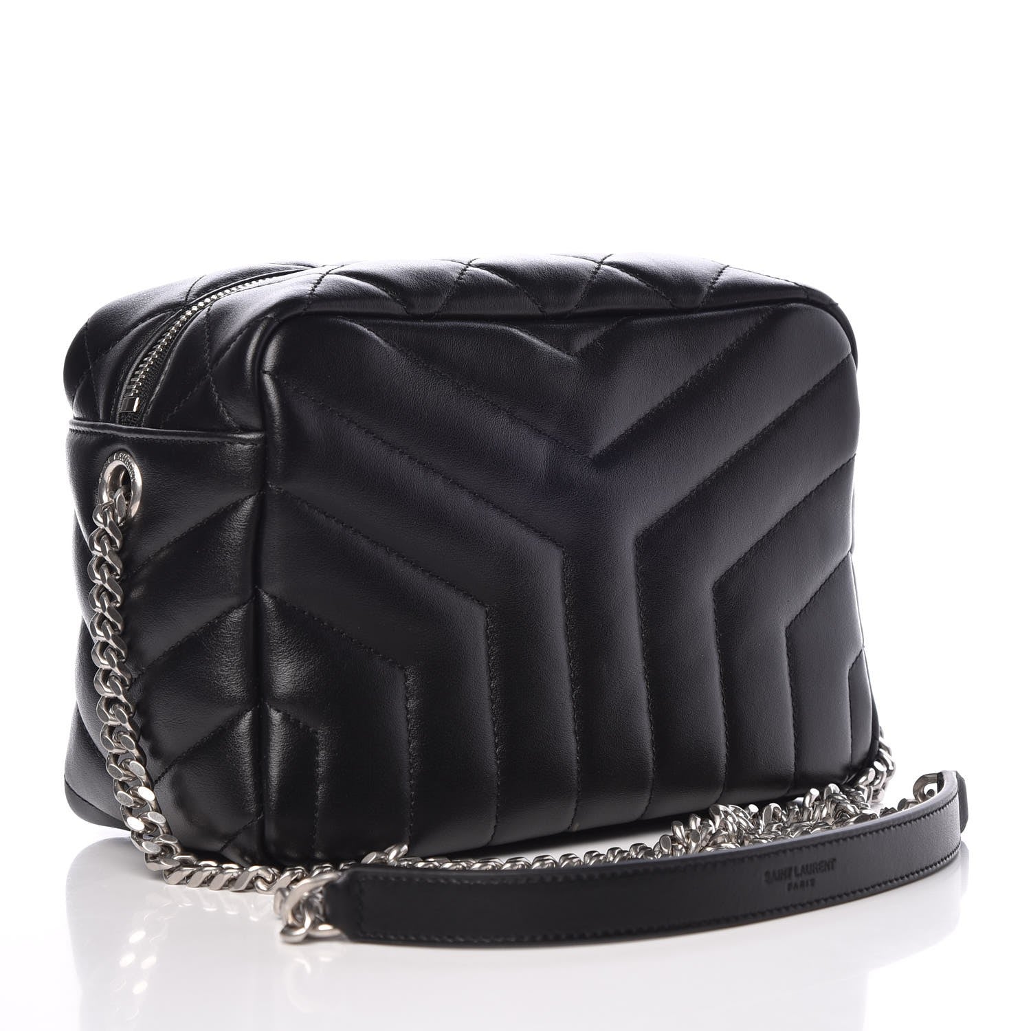 Saint Laurent Calfskin Y Quilted Monogram Small Loulou Bowling Bag Black 3 of 7