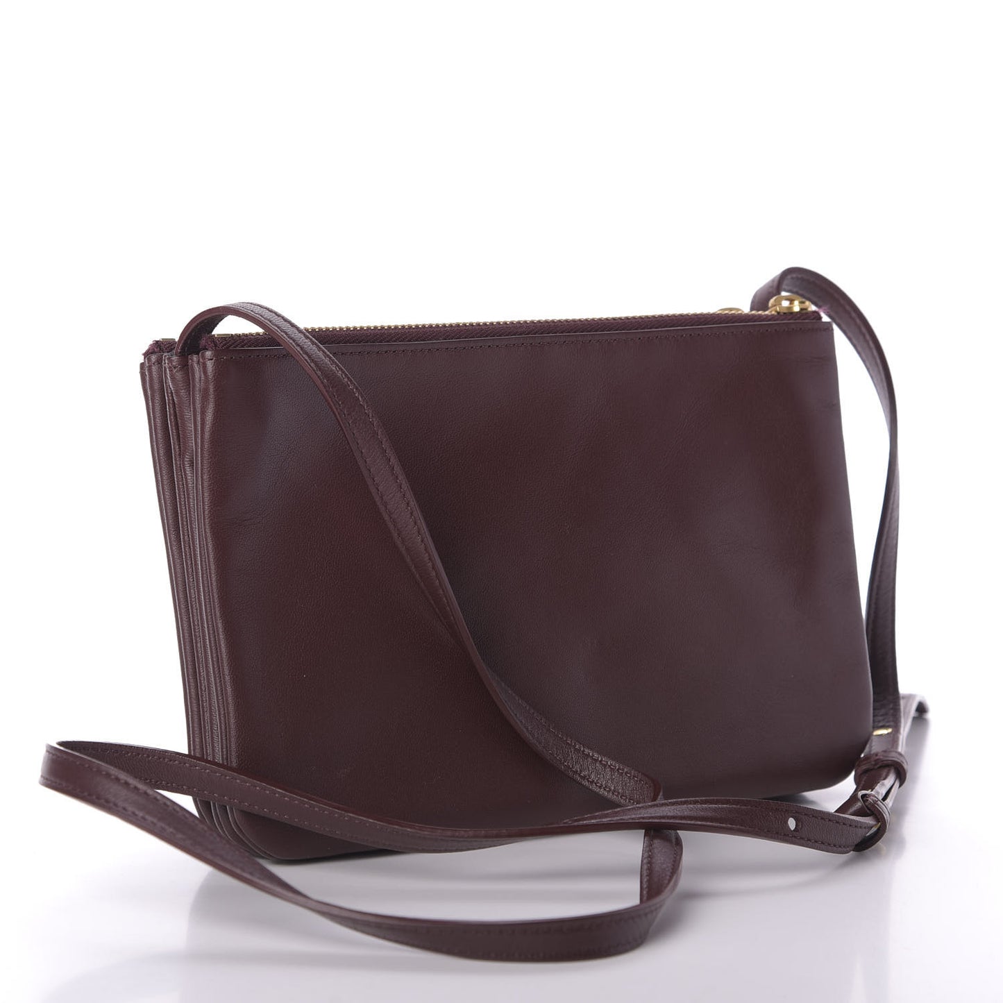 Smooth Lambskin Small Trio Crossbody Bag Burgundy