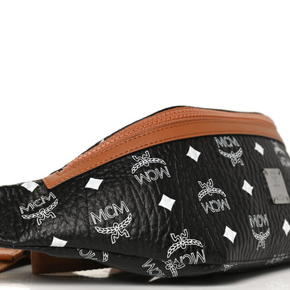 MCM Visetos Small Fusten Belt Bag Black Cognac 9 of 10