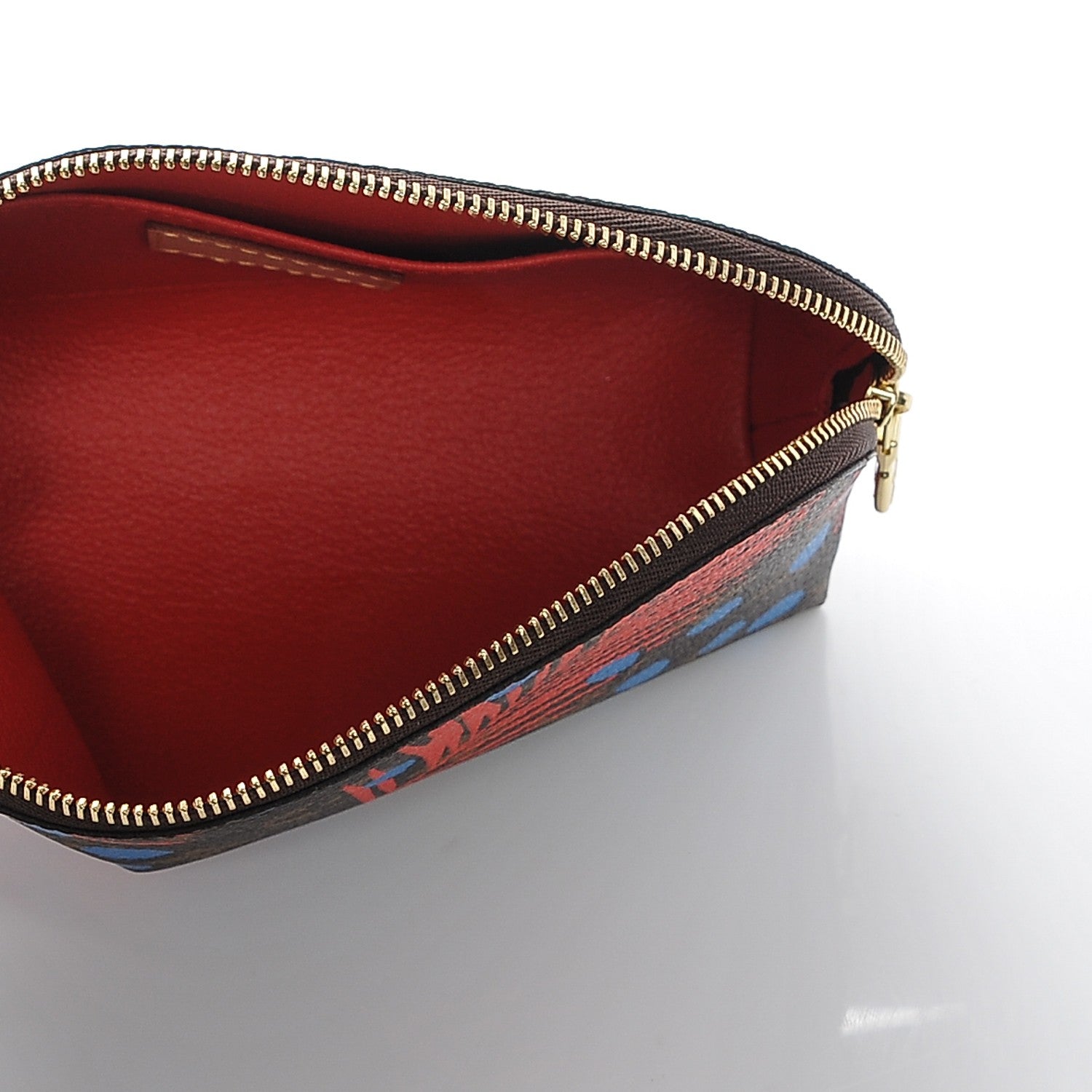 Louis Vuitton Monogram Jungle Dots Cosmetic Pouch Coquelicot Denim 5 of 6