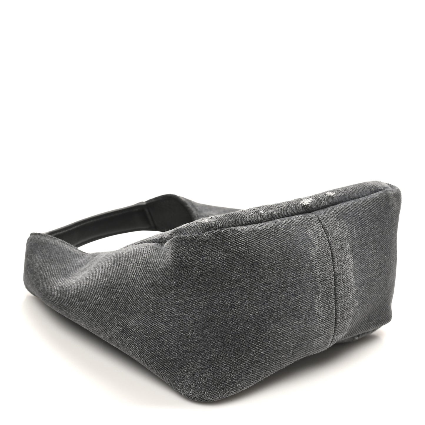 Washed Denim Calfskin Crocodile Embossed Mini G-Lock Hobo Black