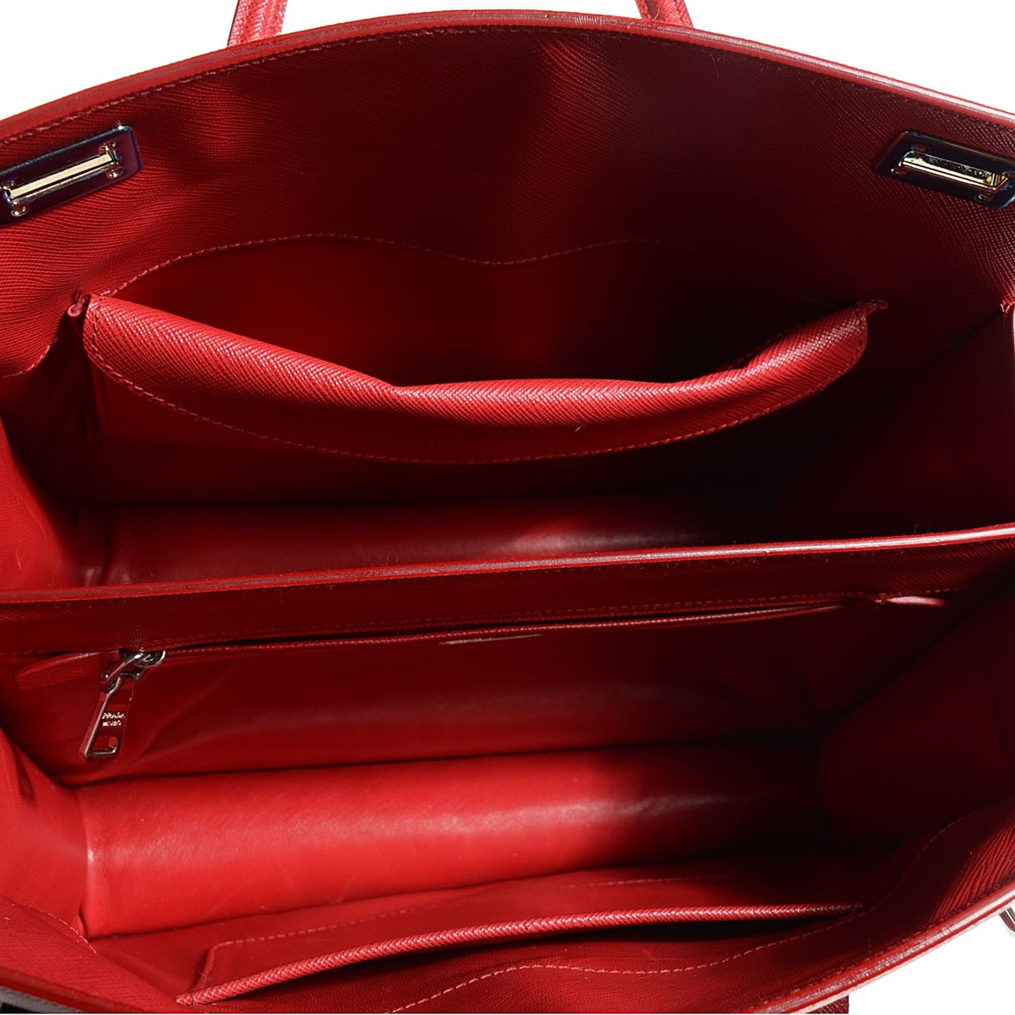 Saffiano Print Makeup Face Tote Alabastro Fuoco