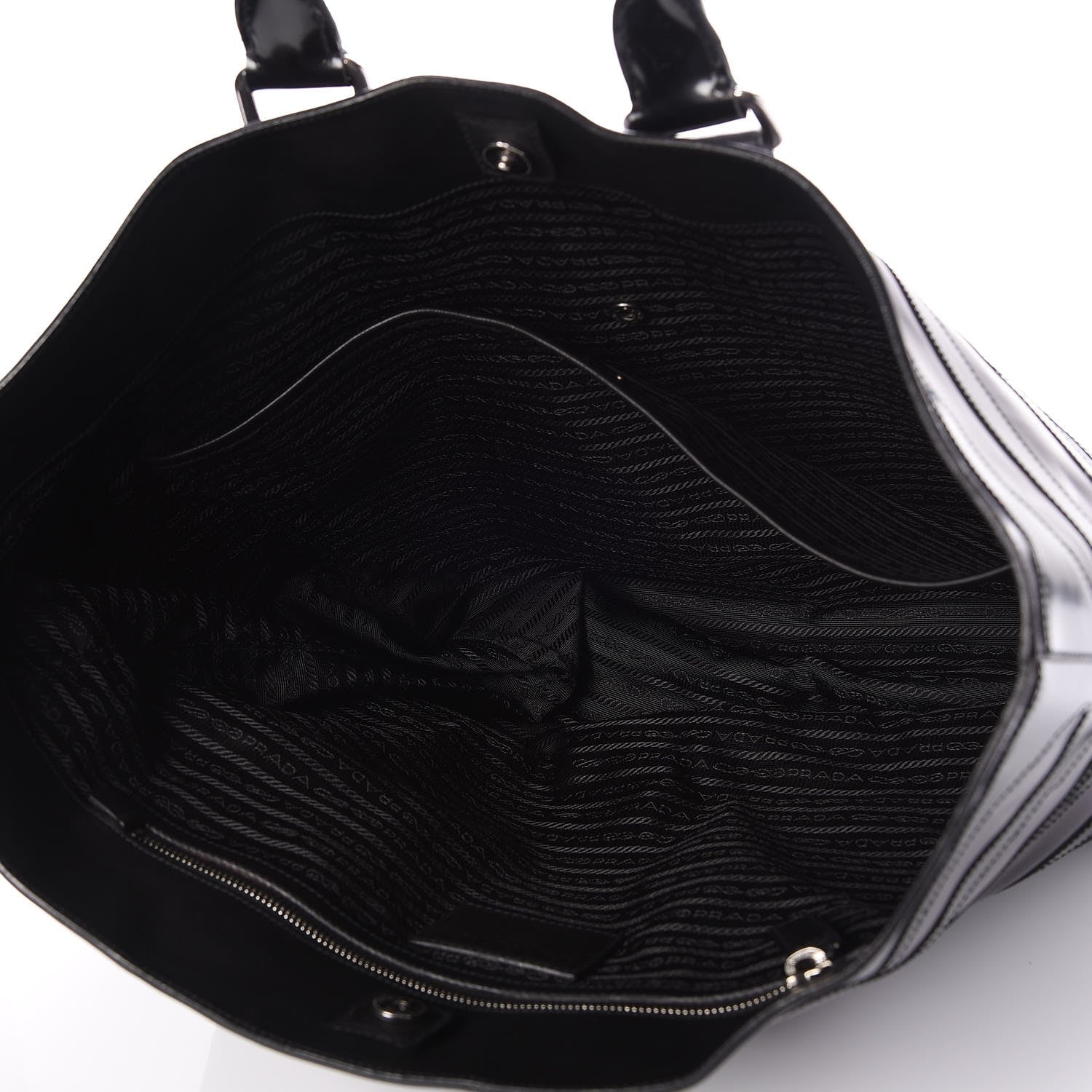 Prada Spazzolato Zebra Striped Tote Bag Black 5 of 9