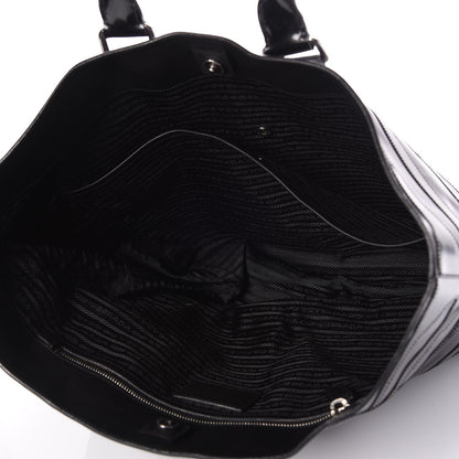 Prada Spazzolato Zebra Striped Tote Bag Black 5 of 9