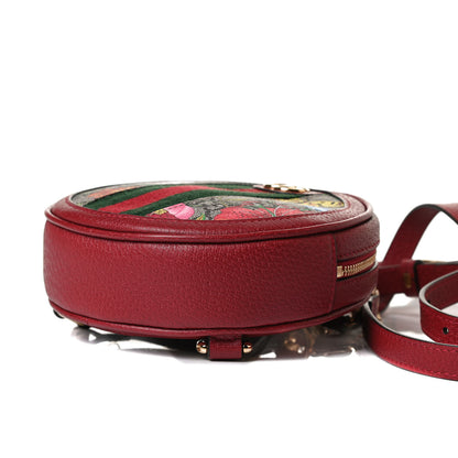 Gucci GG Supreme Monogram Web Flora Mini Ophidia Round Backpack Red 9 of 11