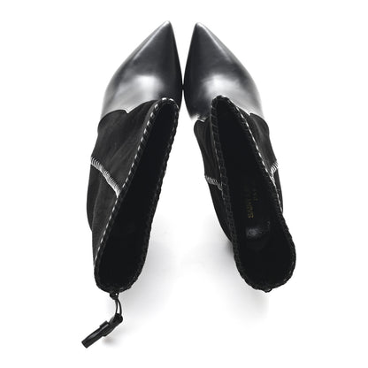 Saint Laurent Suede Calfskin Niki 105 Wedge Booties 39.5 Black 2 of 10