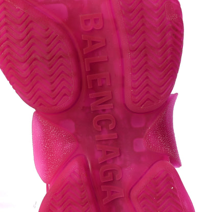 Balenciaga Fabric Mesh Clear Sole Fluo Womens Triple S Sneakers 41 Pink 8 of 9