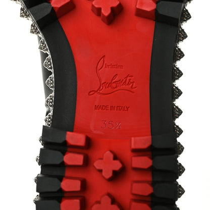 Christian Louboutin Glazed Fabric Quilted Calfskin Studded Chain Verdonna Boots 35.5 Black 6 of 6